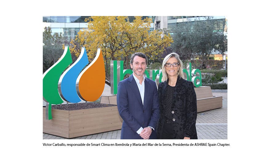 Víctor Carballo, responsable de Smart Clima en Iberdrola y María del Mar Serna, Presidenta de ASHRAE Spain Chapter.