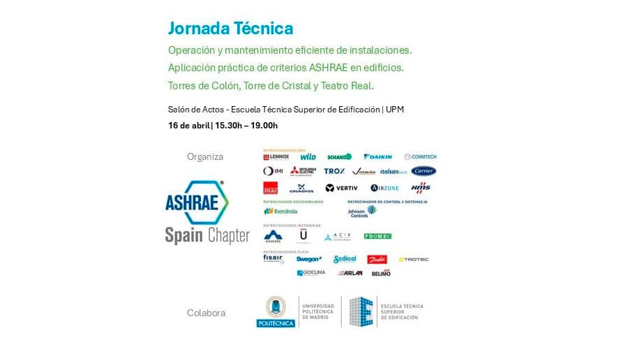 Operación y Mantenimiento Eficiente de Instalaciones. Aplicación práctica de criterios ASHRAE en edificios: