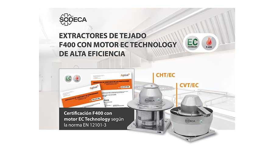 Ventiladores EC de tejado con certificación F400 - SODECA
