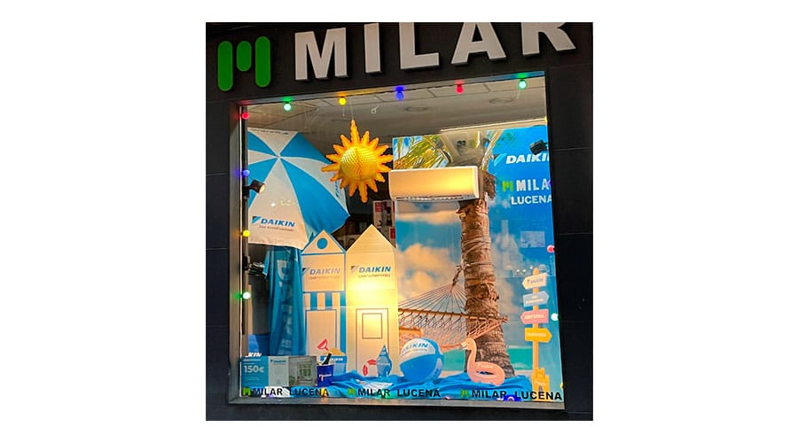 La tienda Milar Lucena en Córdoba ganadora del Concurso de Escaparates Daikin